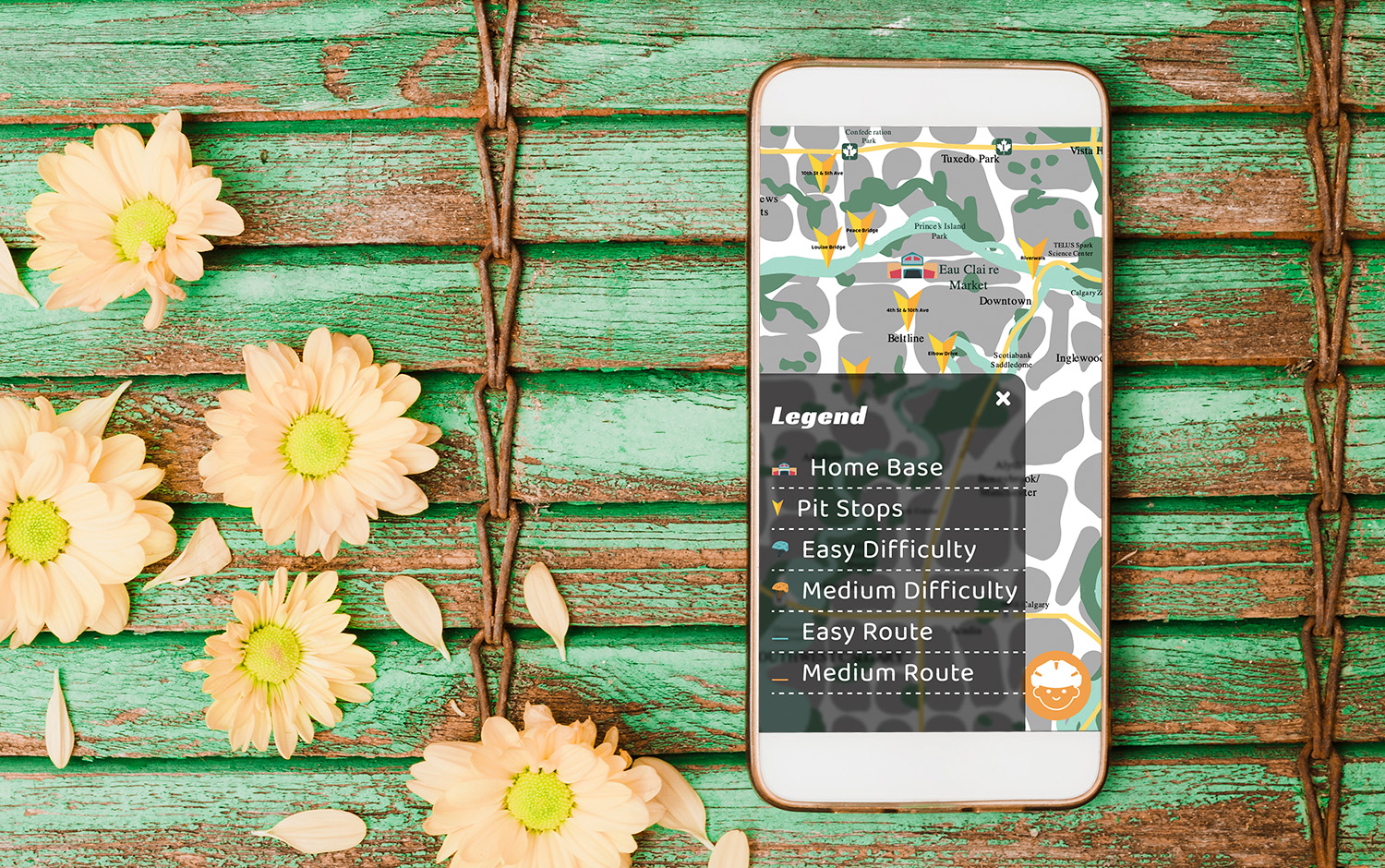 Bike to Work Day mobile app mock-up