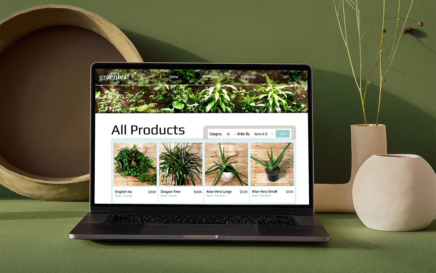 greenleaf eCommerce store mockup